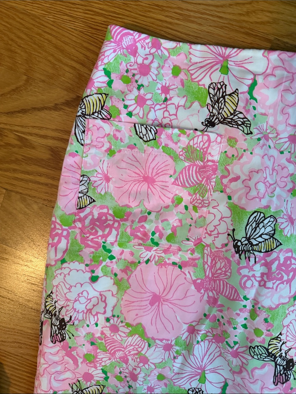 Lilly Pulitzer Pink Floral Bee daye Lace-Trim Mini Skort - Picture 4 of 9